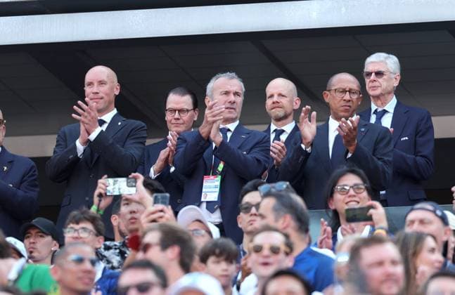 2026 World Cup - Prince Daniel At France v Sweden Prince Daniel of Sweden, President of the French Football Federation Philippe Diallo, Arsene Wenger and Swedish football members attend the FIFA World Cup match between France vs Sweden at THe New York New Jersey Stadiun, NJ on June 30, 2026. Photo by Charles Guerin ABACAPRESS.COM New York city NJ United States  Copyright: xGuerinxCharles ABACAx