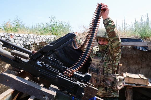RUSSIA, ZAPOROZHYE REGION - JUNE 30, 2026: A serviceman of Russia s Dnepr Group of Forces conducts air surveillance on the Zaporozhye front of Russia s special military operation. Alexander Polegenko TASS  94533082