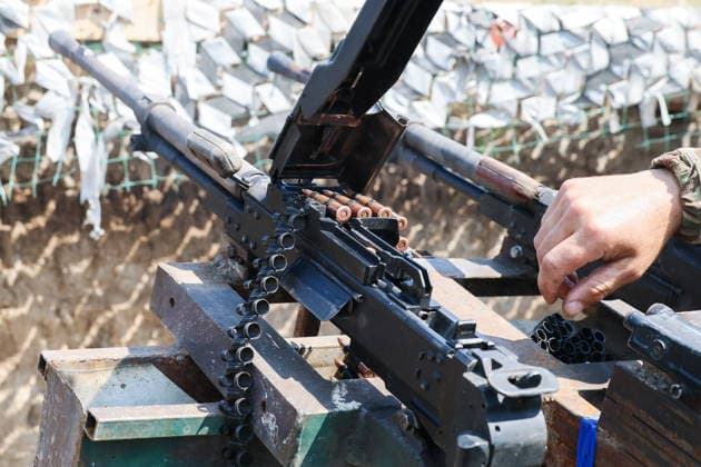RUSSIA, ZAPOROZHYE REGION - JUNE 30, 2026: A serviceman of Russia s Dnepr Group of Forces conducts air surveillance on the Zaporozhye front of Russia s special military operation. Alexander Polegenko TASS  94533088