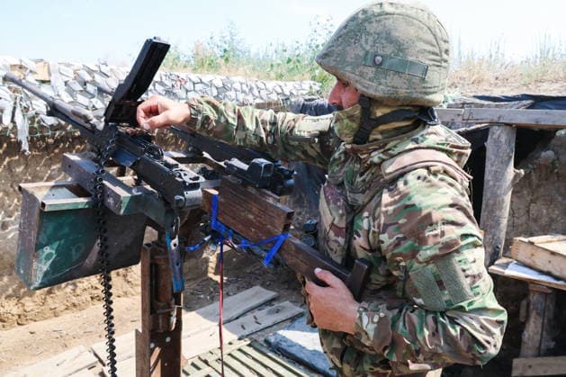 RUSSIA, ZAPOROZHYE REGION - JUNE 30, 2026: A serviceman of Russia s Dnepr Group of Forces conducts air surveillance on the Zaporozhye front of Russia s special military operation. Alexander Polegenko TASS  94533089