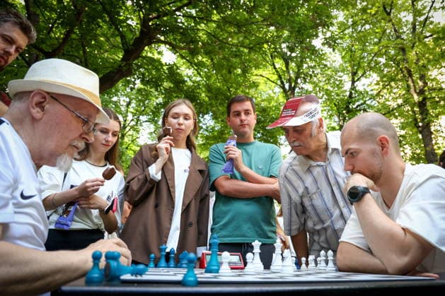 RUSSIA, MOSCOW - JUNE 30, 2026: The Moscow Chess Tournament of Generations takes place as part of Summer in Moscow on Gogolevsky Boulevard. Alyona Bzhakhova TASS  94533657
