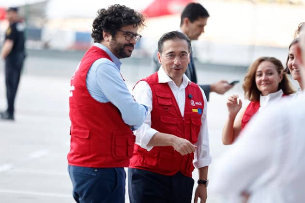 The Queen bids farewell to the AECID emergency medical team heading to Venezuela to assist those affected by the earthquakes. The Minister of Foreign Affairs, José Manuel Albares, bids farewell to the AECID emergency medical team heading to Venezuela to assist earthquake victims, on July 1, 2026, in Madrid, Spain QUEEN LETIZIA EARTHQUAKES VENEZUELA MEDICAL TEAM JULY 1, 2026 Antonio Gutié Madrid Madrid, Spain  Copyright: xAntonioxGutiÃ rrezx 7634890