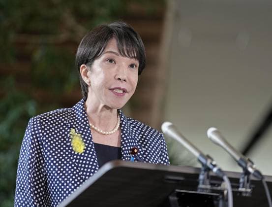 Japan PM Takaichi to depart for India Japanese Prime Minister Sanae Takaichi meets the press at the premier s office in Tokyo on July 1, 2026, before making a three-day trip to India for a summit with Indian Prime Minister Narendra Modi.  A14AA0005621121P