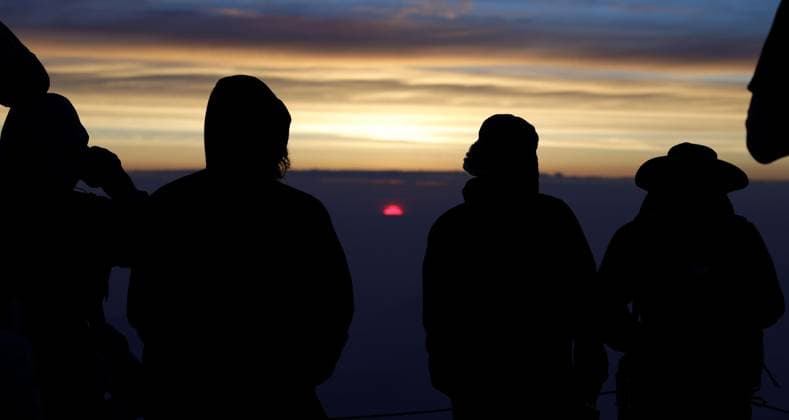 Mt. Fuji climbing season Climbers atop Mt. Fuji see the rising sun on July 1, 2026, as the official climbing season began for Japan s highest mountain, straddling Shizuoka and Yamanashi prefectures.  A14AA0005621131P