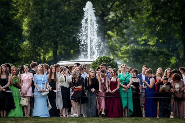 RUSSIA, ST PETERSBURG - JUNE 30, 2026: Young people attend an annual ball held at the Peterhof State Museum Reserve for school leavers awarded gold medals for academic excellence. Peter Kovalev TASS  94534799