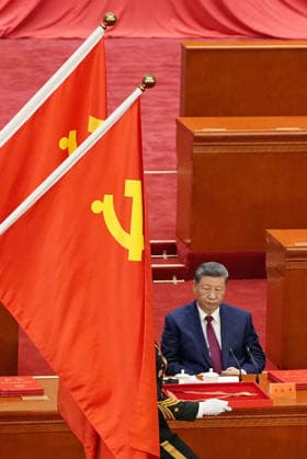 105th founding anniversary of Chinese Communist Party Chinese President Xi Jinping attends a ceremony marking the 105th anniversary of the founding of the Chinese Communist Party at the Great Hall of the People in Beijing on July 1, 2026.  A14AA0005621138P