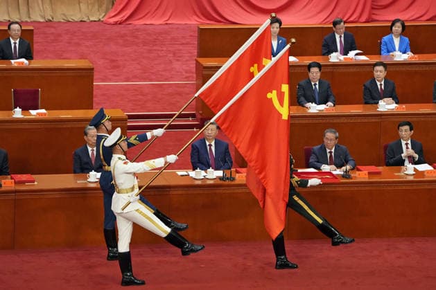 105th founding anniversary of Chinese Communist Party Chinese President Xi Jinping (front row, 2nd from L) attends a ceremony marking the 105th anniversary of the founding of the Chinese Communist Party at the Great Hall of the People in Beijing on July 1, 2026.  A14AA0005621140P