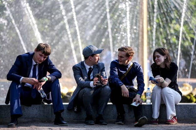 RUSSIA, ST PETERSBURG - JUNE 30, 2026: Young people attend an annual ball held at the Peterhof State Museum Reserve for school leavers awarded gold medals for academic excellence. Peter Kovalev TASS  94535165