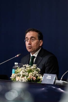 Albares and Mathias Cormann Chair the OECD–Latin America and the Caribbean Ministerial Dialogue. José Manuel Albares, Minister of Foreign Affairs, the European Union, and Cooperation, during the OECD Ministerial Dialogue – Latin America and the Caribbean, at Casa América, on July 1, 2026, in Madrid, Spain. The meeting is being held with the aim of strengthening trade ties and global governance, consolidating Spain’s role as a strategic bridge between Europe and Latin America. JULY 1, 2026 César Vallejo Rodrí Spain  Copyright: xCÃ sarxVallejoxRodriguezx 7634956