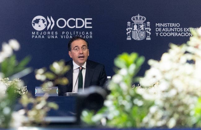 Albares and Mathias Cormann Co-Chair the OECD–Latin America and the Caribbean Ministerial Dialogue The Minister of Foreign Affairs, the European Union, and Cooperation, José Manuel Albares, is co-chairing the OECD Ministerial Dialogue with OECD Secretary-General Mathias Cormann – Latin America and the Caribbean at Casa América on July 1, 2026, in Madrid, Spain. The meeting is being held with the aim of strengthening trade ties and global governance, consolidating Spain’s role as a strategic bridge between Europe and Latin America. JULY 1, 2026 Spain  Copyright: xEduardoxParrax 7635005