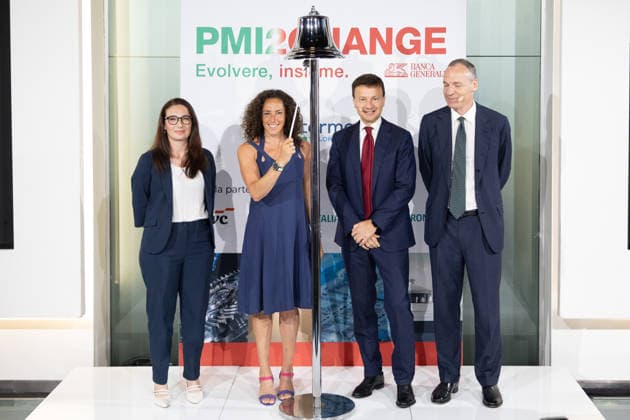 IPA86269294 - Milan, July 1, 2026, Palazzo Mezzanotte, Piazza Affari, PMI2CHANGE ETF Ring The Bell ceremony, PMI2CHANGE press conference, featuring Banca Generali CEO Gian Maria Mossa, Intermonte CEO and Olympic skiing champion Federica Brignone.  Copyright: xFrancescoxEnriquezx xFrancescoxEnriquezx 86269294