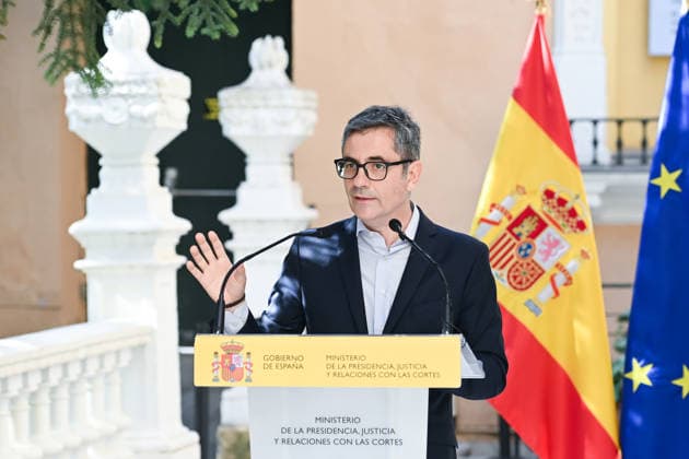 Bolanos Takes Stock of the First Year of Operation of the Courts of First Instance Félix Bolanos, Minister of the Presidency, Justice, and Relations with the Courts, during a review of the first year since the Courts of First Instance began operating, at the Palacio de Parcent on July 1, 2026, in Madrid, Spain. Bolanos assessed the first year of the First Instance Courts’ operation as positive, highlighting that the organizational change has prevented judicial gridlock and improved the distribution of the workload among judges. JULY 1, 2026 Madrid, Madrid, Spain  Copyright: xGustavoxValientex 7635101