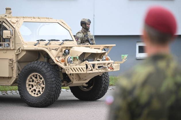 Ceremonial unveiling of FLYER 72 HD light attack vehicles, donated by U.S. government as part of FMF programme, was held in Chrudim, Czech Republic, on July 1, 2026. (CTKxPhoto JosefxVostarek) CTKPhotoP2026070104370  CTKPhotoP2026070104370