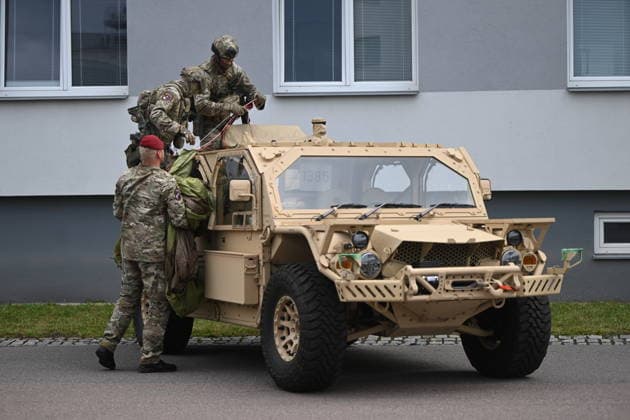 Ceremonial unveiling of FLYER 72 HD light attack vehicles, donated by U.S. government as part of FMF programme, was held in Chrudim, Czech Republic, on July 1, 2026. (CTKxPhoto JosefxVostarek) CTKPhotoP2026070104385  CTKPhotoP2026070104385