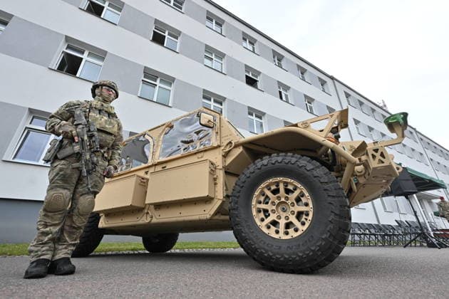 Ceremonial unveiling of FLYER 72 HD light attack vehicles, donated by U.S. government as part of FMF programme, was held in Chrudim, Czech Republic, on July 1, 2026. (CTKxPhoto JosefxVostarek) CTKPhotoP2026070104412  CTKPhotoP2026070104412