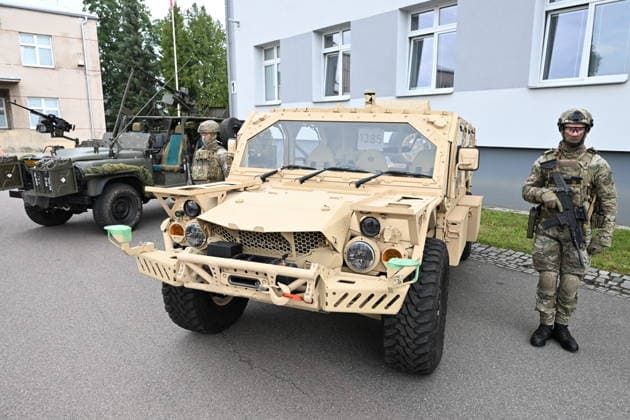 Ceremonial unveiling of FLYER 72 HD light attack vehicles, donated by U.S. government as part of FMF programme, was held in Chrudim, Czech Republic, on July 1, 2026. (CTKxPhoto JosefxVostarek) CTKPhotoP2026070104417  CTKPhotoP2026070104417