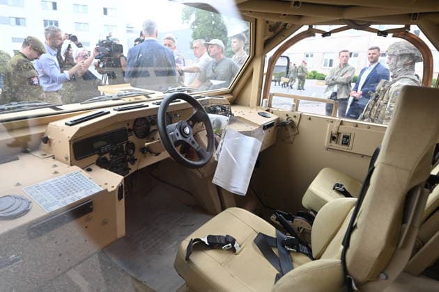 Ceremonial unveiling of FLYER 72 HD light attack vehicles, donated by U.S. government as part of FMF programme, was held in Chrudim, Czech Republic, on July 1, 2026. (CTKxPhoto JosefxVostarek) CTKPhotoP2026070104437  CTKPhotoP2026070104437