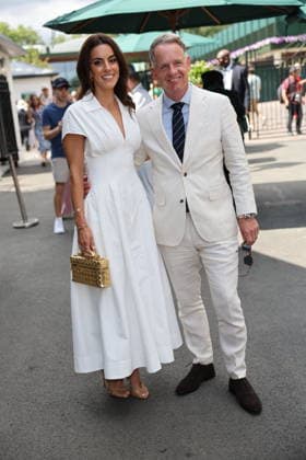. 01 07 2026. London, United Kingdom. Golfer Luke Donald and wife arriving on the third day of the Wimbledon Tennis Championships in London.  xStephenxLockx xi-Imagesx IIM-26874-0006
