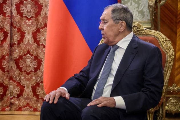 RUSSIA, MOSCOW - JULY 1, 2026: Russia s Foreign Minister Sergei Lavrov looks on during a meeting with Mirjana Spoljaric, president of the International Committee of the Red Cross (ICRC), at the Russian Foreign Ministry s Reception House. Sergei Fadeichev TASS  94538123