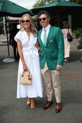 . 01 07 2026. London, United Kingdom. Golfer Rory McIIroy and wife arriving on the third day of the Wimbledon Tennis Championships in London.  xStephenxLockx xi-Imagesx IIM-26874-0008