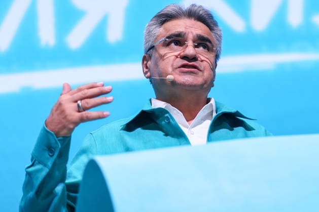 01.07.2026. Russia. Moscow. Alexey Nechaev, Chairman of the New People political party, speaks at the New People Party congress in honor of the launch of the election campaign in the Lomonosov cluster. Alexey Belkin NEWS.ru BelkinxAlexey