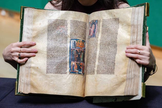 The Clermont-Tonnerre Grail Illuminated Manuscript at Christie s, London, UK, 1 July 2026 A medieval miniature depicting Merlin s conception by a devil with an innocent human woman, from the Clermont-Tonnerre Grail, a 700-year-old illuminated manuscript estimated at Â£1,500,000-2,000,000, on display at Christie s, London, UK, on 1 July 2026. Created circa 1290-1310, the manuscript recounts the legends of King Arthur, Merlin and the Holy Grail and is the earliest of only three comparable works remaining in private hands. In the legend, the demon s plot to create an anti-Christ is thwarted when the holy man Blaise baptises the child, Merlin, whose demonic gifts of knowledge are instead turned to good in the service of King Arthur., Credit:Pet  Copyright: xPetexSpellerx xAvalonx 1113727584