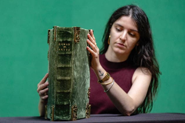 The Clermont-Tonnerre Grail Illuminated Manuscript at Christie s, London, UK, 1 July 2026 The Clermont-Tonnerre Grail, a 700-year-old illuminated manuscript estimated at Â£1,500,000-2,000,000, at Christie s, London, UK, on 1 July 2026. Created circa 1290-1310 and recounting the legends of King Arthur, Merlin and the Holy Grail, the manuscript is the earliest of only three comparable works remaining in private hands and has remained in the same aristocratic family collection for centuries., Credit:Pete Speller Avalon London, United Kingdom  Copyright: xPetexSpellerx xAvalonx 1113727615