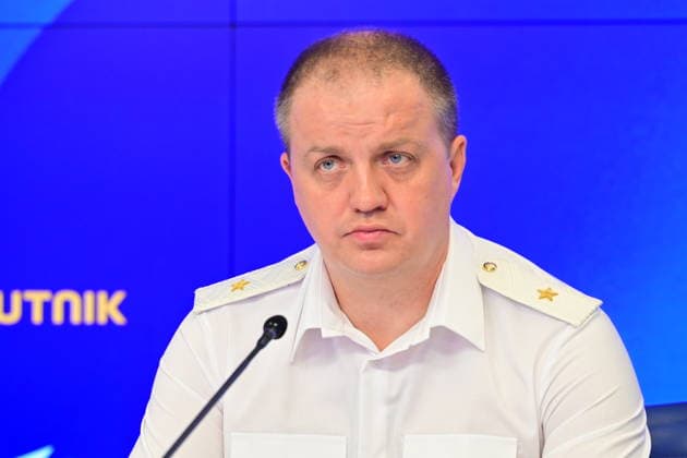 Press conference dedicated to the Day of the State Traffic Safety Inspectorate, celebrated annually on July 3. MMPC Russia Today, Moscow, July 1, 2026. Pictured: Aleksandr Bykov, Head of the Department of State Traffic Safety Inspectorate of the Main Directorate of the Ministry of Internal Affairs of Russia for Moscow. Photo: Pavel Kashaev. PavelxKashaev