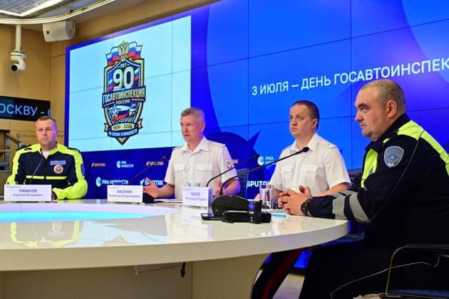 Press conference dedicated to the Day of the State Traffic Safety Inspectorate, celebrated annually on July 3. MMPC Russia Today, Moscow, July 1, 2026. Photo: Pavel Kashaev. PavelxKashaev