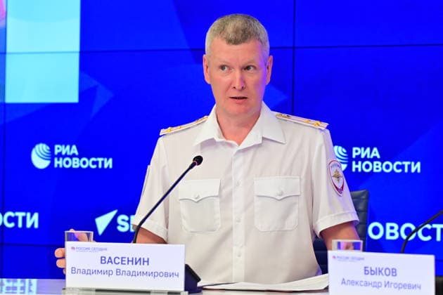 Press conference dedicated to the Day of the State Traffic Safety Inspectorate, celebrated annually on July 3. MMPC Russia Today, Moscow, July 1, 2026. Pictured: Vladimir Vasenin, Head of the Information and Public Relations Department of the Main Directorate of the Ministry of Internal Affairs of Russia for Moscow. Photo: Pavel Kashaev. PavelxKashaev
