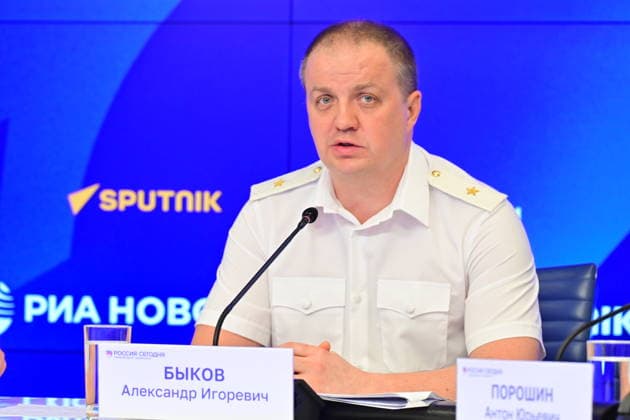 Press conference dedicated to the Day of the State Traffic Safety Inspectorate, celebrated annually on July 3. MMPC Russia Today, Moscow, July 1, 2026. Pictured: Aleksandr Bykov, Head of the Department of State Traffic Safety Inspectorate of the Main Directorate of the Ministry of Internal Affairs of Russia for Moscow. Photo: Pavel Kashaev. PavelxKashaev