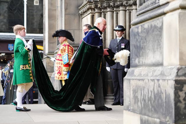 . 01 07 2026. Edinburgh, United Kingdom. King Charles III, Queen Camilla, Prince William and Prince Edward at the Thistle Service at St Giles Cathedral in Edinburgh, Scotland, United Kingdom  xPoolx xi-Imagesx IIM-26877-0002