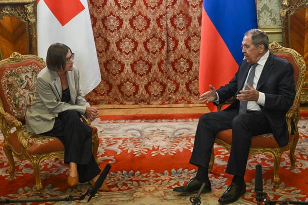 Russian Foreign Minister Sergey Lavrov meets with ICRC President in Moscow MOSCOW, RUSSIA - JULY 1: Russian Foreign Minister Sergey Lavrov (R) meets with the President of the International Committee of the Red Cross (ICRC), Mirjana Spoljaric Egger (L), to discuss humanitarian issues in Moscow, Russia on July 1, 2026. Sefa Karacan Anadolu Moscow Russia. Editorial use only. Please get in touch for any other usage.  Copyright: x2026xAnadoluxSefaxKaracanx