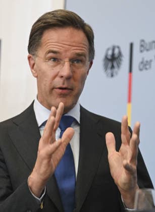 Merz, Rutte and Pistorius hold press conference in Berlin BERLIN, GERMANY - JULY 01: Following the meeting of the German cabinet at the Federal Ministry of Defence, German Chancellor Friedrich Merz (not seen), NATO Secretary General Mark Rutte, and German Defence Minister Boris Pistorius (not seen) hold a press conference in Berlin, Germany on July 01, 2026. Halil Sagirkaya Anadolu Berlin Germany. Editorial use only. Please get in touch for any other usage.  Copyright: x2026xAnadoluxHalilxSagirkayax