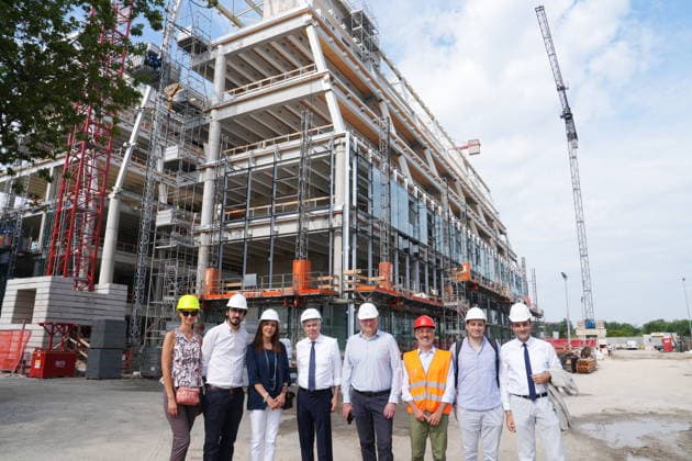 IPA86274999 - Milan, July 1, 2026, Press conference and site visit to assess the progress of construction on the Beic Library (European Library of Information and Culture) with Marenza Galullo, Luca Castamagna, Maria Dinatolo, Dario Moneta, Tommaso Sacchi, Stefano Parisi, and Carmine Pacente  Copyright: xDuilioxPiaggesix xDuilioxPiaggesix 86274999