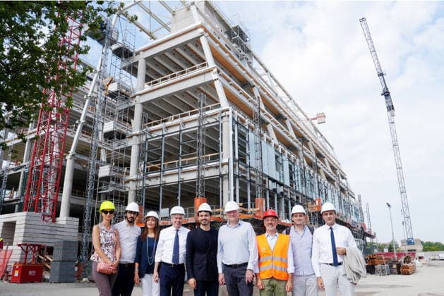 IPA86275009 - Milan, July 1, 2026, Press conference and site visit to assess the progress of construction on the Beic Library (European Library of Information and Culture) with Marenza Galullo, Luca Castamagna, Maria Dinatolo, Dario Moneta, Tommaso Sacchi, Stefano Parisi, and Carmine Pacente  Copyright: xDuilioxPiaggesix xDuilioxPiaggesix 86275009