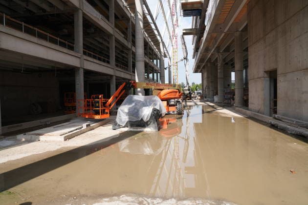 IPA86275074 - Milan, July 1, 2026: Press conference and site visit to assess the progress of construction on the BEIC Library (European Library of Information and Culture); pictured is the Promenade  Copyright: xDuilioxPiaggesix xDuilioxPiaggesix 86275074