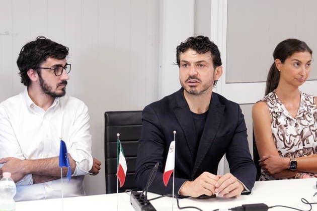 IPA86275194 - Milan, July 1, 2026: Press conference and site visit to assess the progress of construction on the Beic Library (European Library of Information and Culture) with Luca Castamagna, Tommaso Sacchi, and Marenza Galullo  Copyright: xDuilioxPiaggesix xDuilioxPiaggesix 86275194