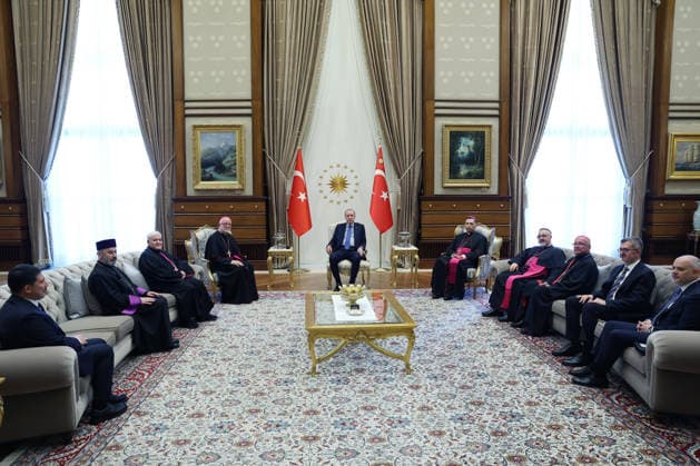 Turkish President Recep Tayyip Erdogan ANKARA, TURKIYE - JULY 1: (----EDITORIAL USE ONLY MANDATORY CREDIT - TURKISH PRESIDENCY MUSTAFA KAMACI HANDOUT - NO MARKETING NO ADVERTISING CAMPAIGNS - DISTRIBUTED AS A SERVICE TO CLIENTS----) Turkish President Recep Tayyip Erdogan receives a delegation of the Catholic Bishops Conference of Turkiye at the Presidential Complex in Ankara, Turkiye, on July 1, 2026, in Ankara, Turkiye. TUR Presidency Mustafa Kamaci Anadolu Ankara Turkey. Editorial use only. Please get in touch for any other usage.  Copyright: x2026xAnadoluxTURxPresidencyx xMustafaxKamacix