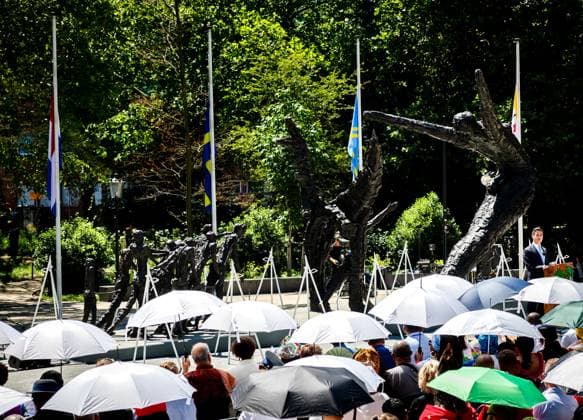 AMSTERDAM - Prime Minister Rob Jetten will speak at the 24th National Commemoration of the History of Slavery at the National Slavery Monument in Amsterdam s Oosterpark. The ceremony commemorates the abolition of slavery on July 1, 1863, in Suriname and the Caribbean part of the Kingdom. REMKO DE WAAL ANP netherlands out - belgium out  Copyright: xx x562534500x originalFilename: 562534500.jpg
