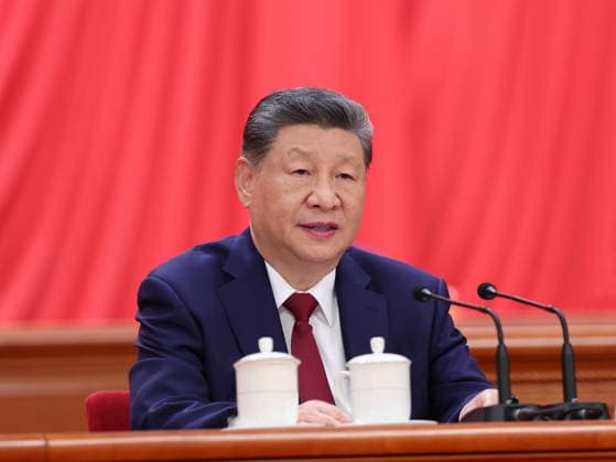 (260701) -- BEIJING, July 1, 2026 -- Chinese President Xi Jinping, also general secretary of the Communist Party of China (CPC) Central Committee and chairman of the Central Military Commission, addresses a gathering marking the CPC s 105th founding anniversary at the Great Hall of the People in Beijing, capital of China, July 1, 2026. ) CHINA-BEIJING-CPC-105TH FOUNDING ANNIVERSARY-GATHERING (CN) YaoxDawei 