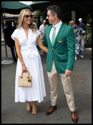 . 01 07 2026. London, United Kingdom. Golfer Rory McIIroy and his wife Erica Stoll arriving on day three of the Wimbledon Tennis Championships in London.  xStephenxLockx xi-Imagesx IIM-26874-0048