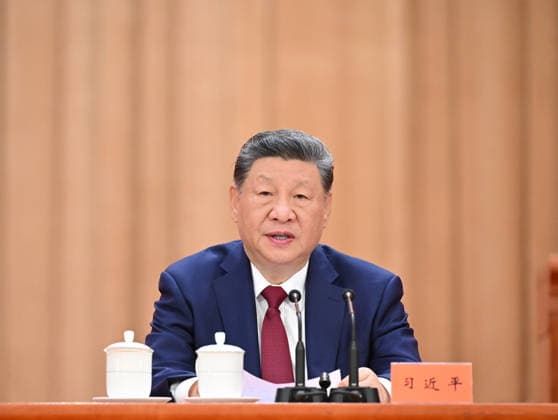 (260701) -- BEIJING, July 1, 2026 -- Chinese President Xi Jinping, also general secretary of the Communist Party of China (CPC) Central Committee and chairman of the Central Military Commission, addresses a gathering marking the CPC s 105th founding anniversary at the Great Hall of the People in Beijing, capital of China, July 1, 2026. ) CHINA-BEIJING-CPC-105TH FOUNDING ANNIVERSARY-GATHERING (CN) LixXiang 