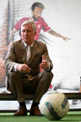 King Philippe Visits Red Side Academy KORTRIJK, BELGIUM - JULY 01: King Philippe of Belgium pictured discovering the activities of Red Side Academy in KV Kortrijk Training Center on July 01, 2026 in Kortrijk, Belgium, 01 07 2026 Kortrijk Belgium  Copyright: xPhilipxReynaersx