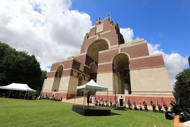 110th Anniversary of the Battle of the Somme PHOTOPQR LE COURRIER PICARD Fred Haslin Thiepval July 1, 2026 July 1, 26 Commemoration ceremony marking the 110th anniversary of the Battle of the Somme at the Thiepval Memorial, Thiepval, World War I. Photo by Fred Haslin. Ceremony marking the 110th anniversary of the Battle of the Somme at the Thiepval Memorial, World War I, on July 1, 2026. Local Caption Thiepval 80, France  Copyright: xPHOTOPQR LExCOURRIERxPICARD MAXPxFredxHaslinx 20260701LCP8883 20260701LCP8883