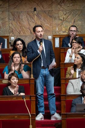 Session of Questions to The Government - Paris AJ French leftist party La France Insoumise (LFI) MP Damien Maudet speaks during a session of questions to the government at the National Assembly, French Parliament lower house, in Paris, France on July 1, 2026. Photo by Alexis Jumeau ABACAPRESS.COM Paris France  Copyright: xJumeauxAlexis ABACAx