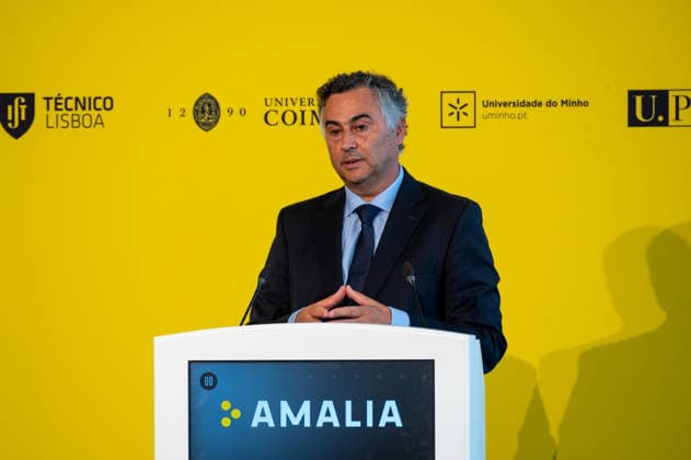 July 1, 2026, Lisbon, Lisbon, Portugal: Portuguese Minister of Education FERNANDO MANUEL DE ALMEIDA ALEXANDRE delivers a speech during the official presentation of AmoÂ¡lia , the new Portuguese Large Language Model (LLM) artificial intelligence initiative, at the To cnico Innovation Center in Lisbon. Lisbon Portugal  - ZUMAr238 20260701_zip_r238_002 Copyright: xRicardoxRochax