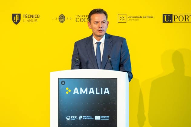 July 1, 2026, Lisbon, Lisbon, Portugal: Portuguese Prime Minister LUIS MONTENEGRO delivers a speech during the official presentation of AmoÂ¡lia , the new Portuguese Large Language Model (LLM) artificial intelligence initiative, at the To cnico Innovation Center in Lisbon. Lisbon Portugal  - ZUMAr238 20260701_zip_r238_011 Copyright: xRicardoxRochax