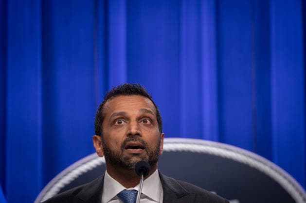 DOJ Tren de Aragua Press Conference WASHINGTON, DC - JULY 1: FBI Director Kash Patel speaks at a press conference announcing Tren de Aragua enforcement efforts at the Department of Justice in Washington, DC on July 1, 2026. Nathan Posner Anadolu Washington United States. Editorial use only. Please get in touch for any other usage.  Copyright: x2026xAnadoluxNathanxPosnerx