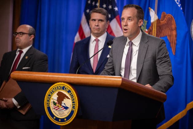DOJ Tren de Aragua Press Conference WASHINGTON, DC - JULY 1: U.S. Attorney Ryan Raybould for the Northern District of Texas speaks at a press conference announcing Tren de Aragua enforcement efforts at the Department of Justice in Washington, DC on July 1, 2026. Nathan Posner Anadolu Washington United States. Editorial use only. Please get in touch for any other usage.  Copyright: x2026xAnadoluxNathanxPosnerx